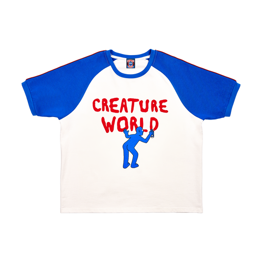 Blue “Spray” Raglan T-Shirt