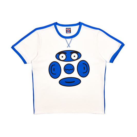 Blue “Senses” Ringer T-Shirt